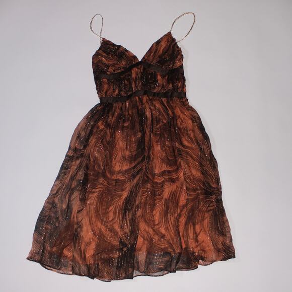 Y2K Sean By Sean Combs Orange Double Lined Cocktails Dress - Picture 1 of 4